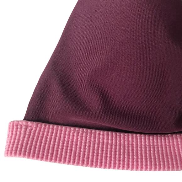 Rye Swimwear XOXO Bikini Top Merlot Stripe Triangle 2 Tone Purple Wine M EUC - Picture 8 of 14
